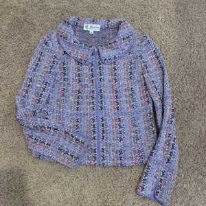 St. John Collection Purple Tweed Blazer Size 4